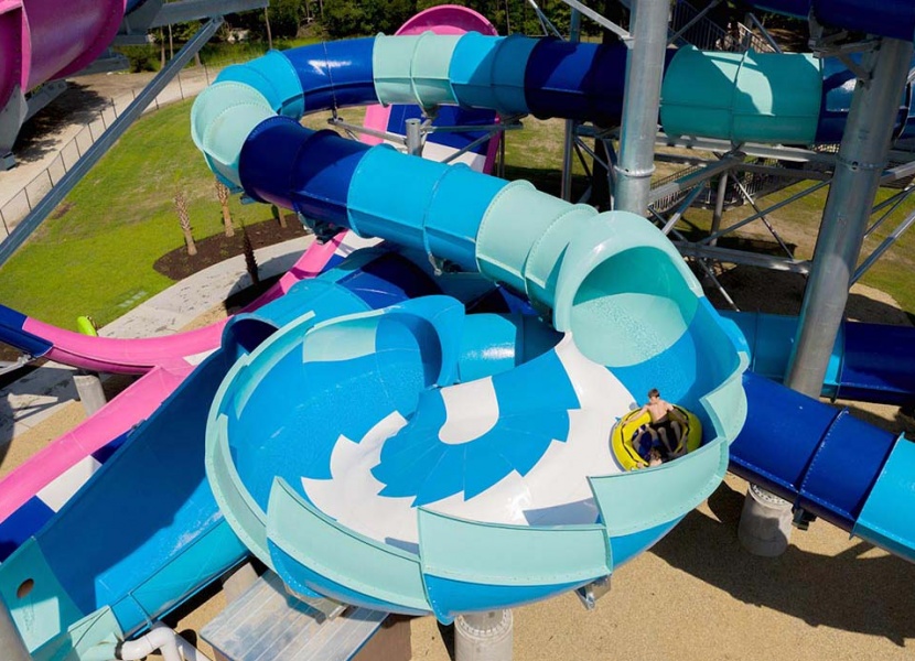 主頁插圖33 AquaSphere + Tailspin + Rattler Fusion, Whirlin' Waters Adventure Waterpark, North Charleston, USA